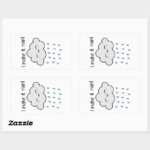 Sticker Rectangulaire J'Ai Fait Pleurer Mignonne Tempête Nuage (Feuille)