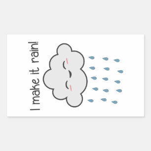 Sticker Rectangulaire J'Ai Fait Pleurer Mignonne Tempête Nuage