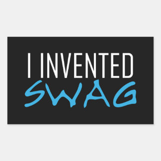Sticker Rectangulaire J'ai inventé Swag Lite Blue