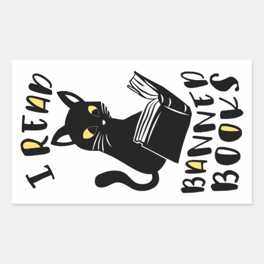 Sticker Rectangulaire J'ai lu des livres interdits Cat (Devant)