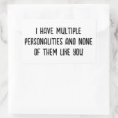 STICKER RECTANGULAIRE J'AI MULTIPLES PERSONNALITÉS (Sac)