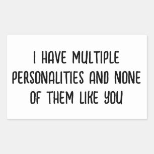 STICKER RECTANGULAIRE J'AI MULTIPLES PERSONNALITÉS