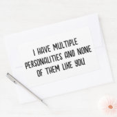 STICKER RECTANGULAIRE J'AI MULTIPLES PERSONNALITÉS (Enveloppe)