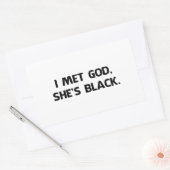 Sticker Rectangulaire J'ai rencontré Dieu et elle est noire (Enveloppe)
