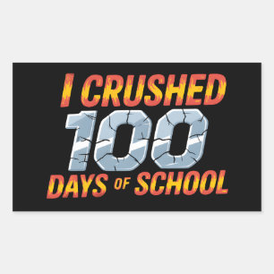 Sticker Rectangulaire J'ai réussi 100 jours d'école