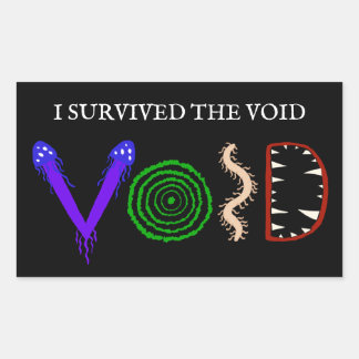 Sticker Rectangulaire J'ai survécu au vide