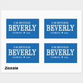 Sticker Rectangulaire J'ai survécu Beverly Funny Tourist Statement (Feuille)