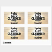 Sticker Rectangulaire J'Ai Un Problème Avec Alto Clarinet Rectangular (Feuille)