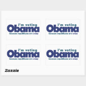 Sticker Rectangulaire J'ai voté OBAMA (Feuille)