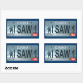 Sticker Rectangulaire "J'Ai Vu 1" Plaque de licence Sasquatch (Feuille)