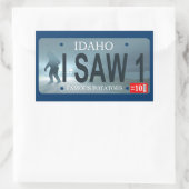 Sticker Rectangulaire "J'Ai Vu 1" Plaque de licence Sasquatch (Sac)
