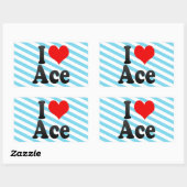 Sticker Rectangulaire J'aime Ace (Feuille)