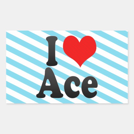 Sticker Rectangulaire J'aime Ace (Devant)