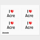 Sticker Rectangulaire J'aime Acre (Feuille)