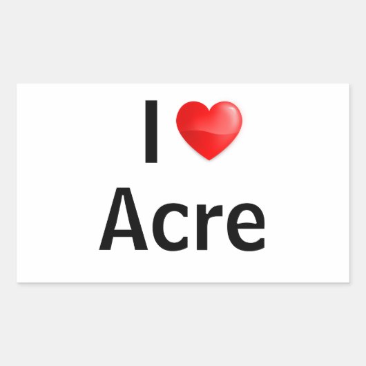 Sticker Rectangulaire J'aime Acre (Devant)