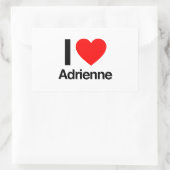 Sticker Rectangulaire j'aime adrienne (Sac)