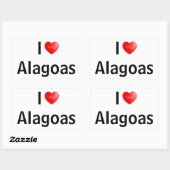 Sticker Rectangulaire J'aime Alagoas (Feuille)