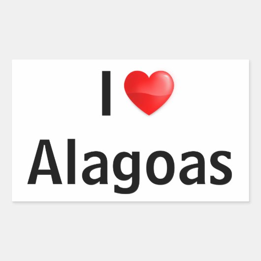 Sticker Rectangulaire J'aime Alagoas (Devant)