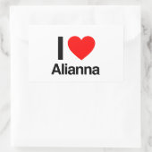 Sticker Rectangulaire j'aime alianna (Sac)