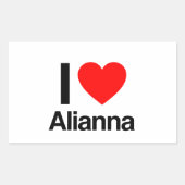 Sticker Rectangulaire j'aime alianna (Devant)