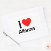 Sticker Rectangulaire j'aime alianna (Enveloppe)
