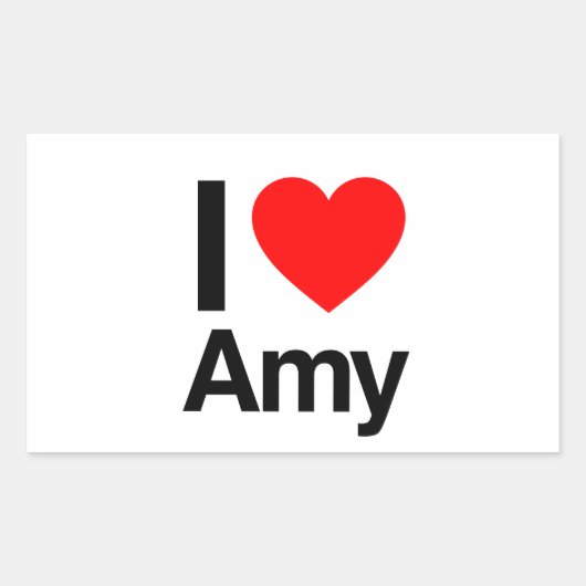 Sticker Rectangulaire j'aime amy (Devant)