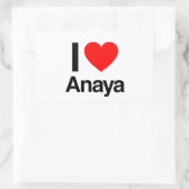 Sticker Rectangulaire j'aime anaya (Sac)