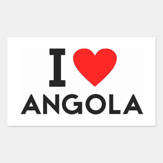 Sticker Rectangulaire j'aime Angola pays nation symbole du coeur (Devant)