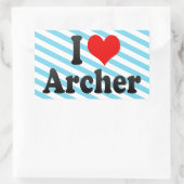 Sticker Rectangulaire J'aime Archer (Sac)