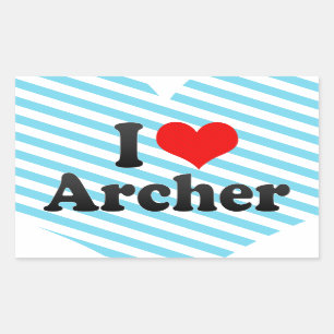 Sticker Rectangulaire J'aime Archer