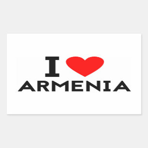 Sticker Rectangulaire j'aime Arménie pays pays pays pays symbole du coeu