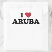 Sticker Rectangulaire J'aime Aruba (Sac)