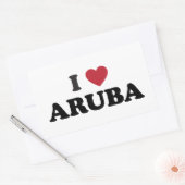 Sticker Rectangulaire J'aime Aruba (Enveloppe)