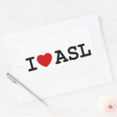Sticker Rectangulaire J'aime ASL (Enveloppe)