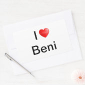 Sticker Rectangulaire J'aime Beni (Enveloppe)