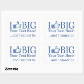 Sticker Rectangulaire J'aime Big Personnaliser avec votre texte facileme (Feuille)