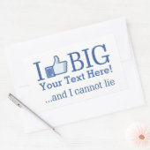 Sticker Rectangulaire J'aime Big Personnaliser avec votre texte facileme (Enveloppe)