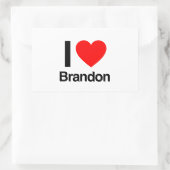Sticker Rectangulaire j'aime brandon (Sac)