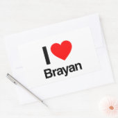Sticker Rectangulaire j'aime brayan (Enveloppe)