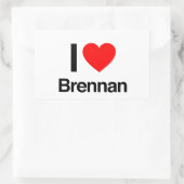 Sticker Rectangulaire j'aime brennan (Sac)