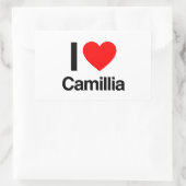 Sticker Rectangulaire j'aime camillia (Sac)