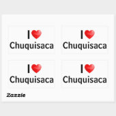Sticker Rectangulaire J'aime Chuquisaca (Feuille)