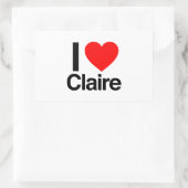 Sticker Rectangulaire j'aime claire (Sac)