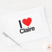 Sticker Rectangulaire j'aime claire (Enveloppe)