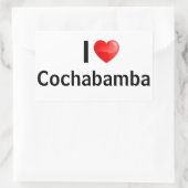 Sticker Rectangulaire J'aime Cochabamba (Sac)