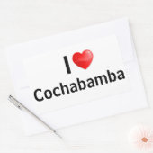 Sticker Rectangulaire J'aime Cochabamba (Enveloppe)