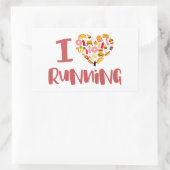 Sticker Rectangulaire J'Aime Courir (Pour La Nourriture) (Sac)