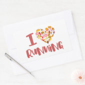 Sticker Rectangulaire J'Aime Courir (Pour La Nourriture) (Enveloppe)