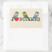 Sticker Rectangulaire J'aime des perruches (Sac)