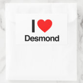 Sticker Rectangulaire j'aime desmond (Sac)